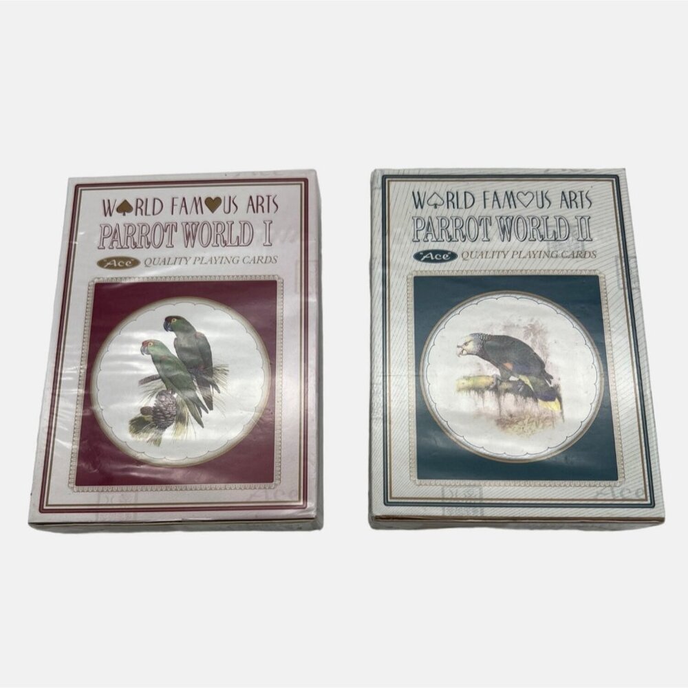 World Famous Arts Parrot World I & II Ace Quality Playing Cards 2 Sealed Decks